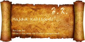 Hajduk Kalliopé névjegykártya